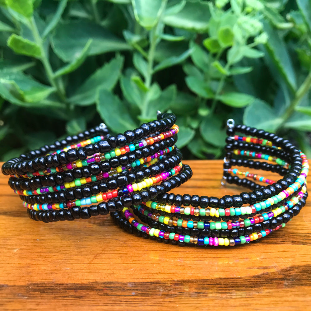 Black and Multicolor Cuff Bracelet