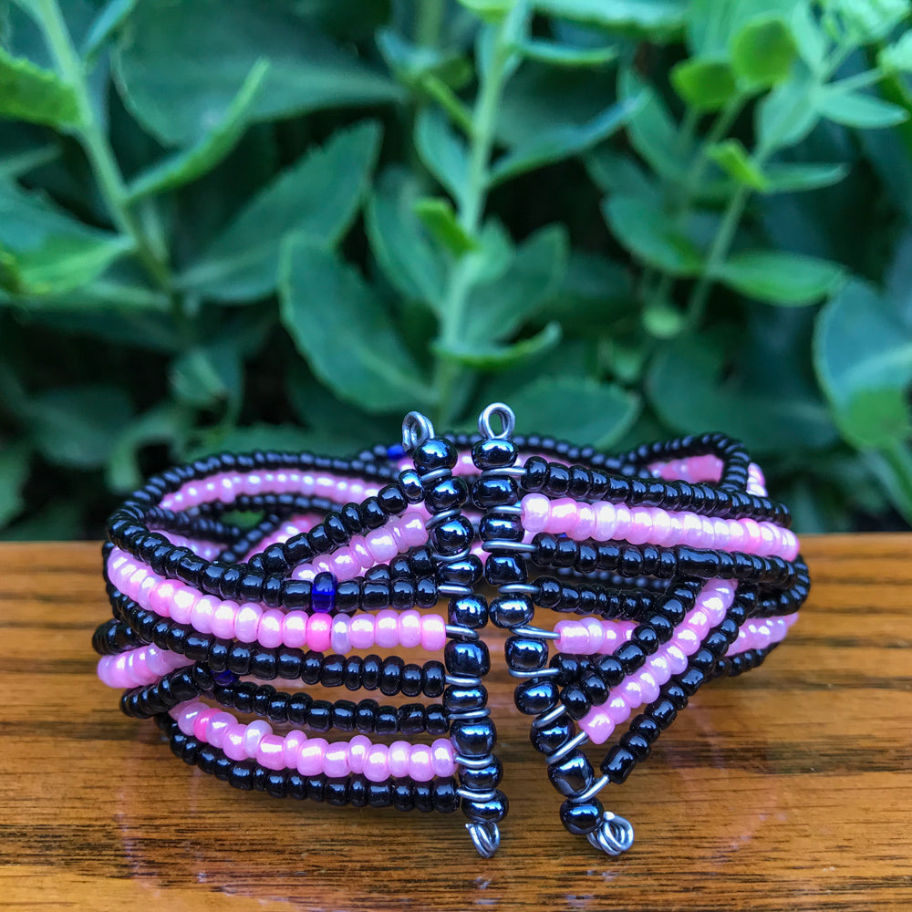 Black and Pink Twist Bracelet