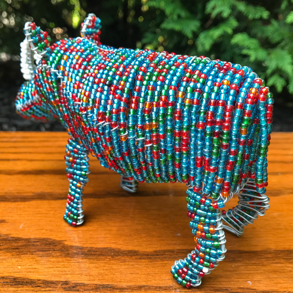 Bead and Wire Rhino Multicolor