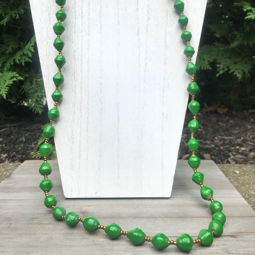 Green Paper Necklace