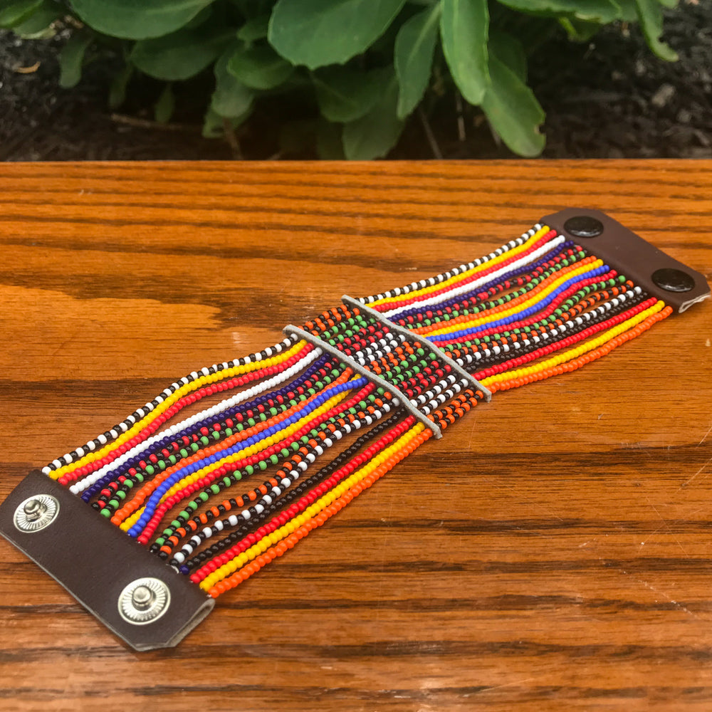 Double Clasp Maasai Bracelet Multicolor