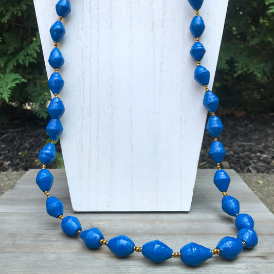 Blue Paper Necklace