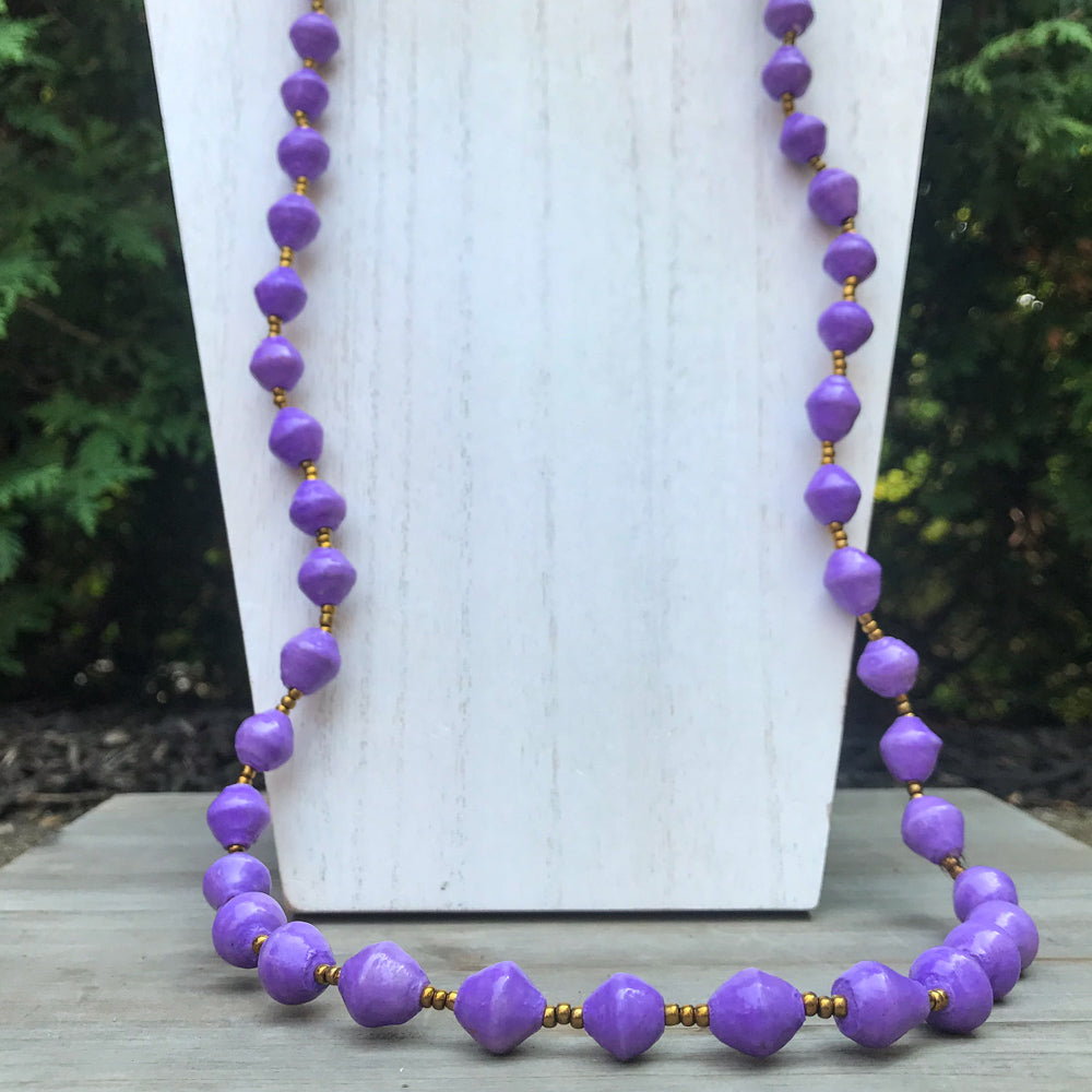 Purple Paper Necklace