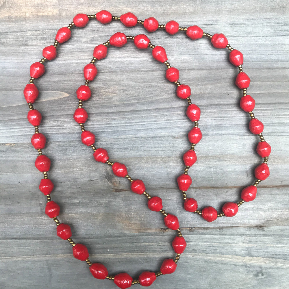 Red Paper Necklace