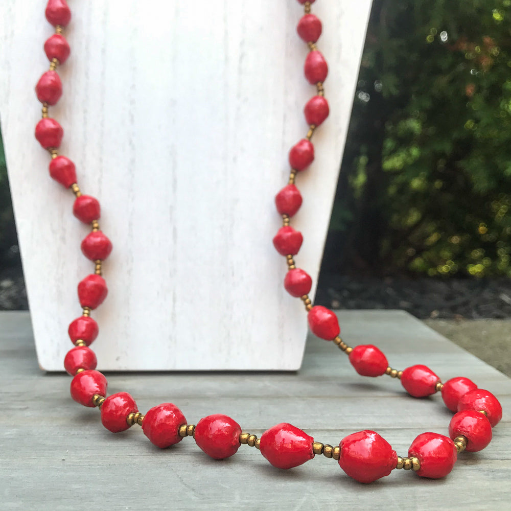 Red Paper Necklace