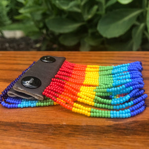 Double Clasp Maasai Bracelet Rainbow