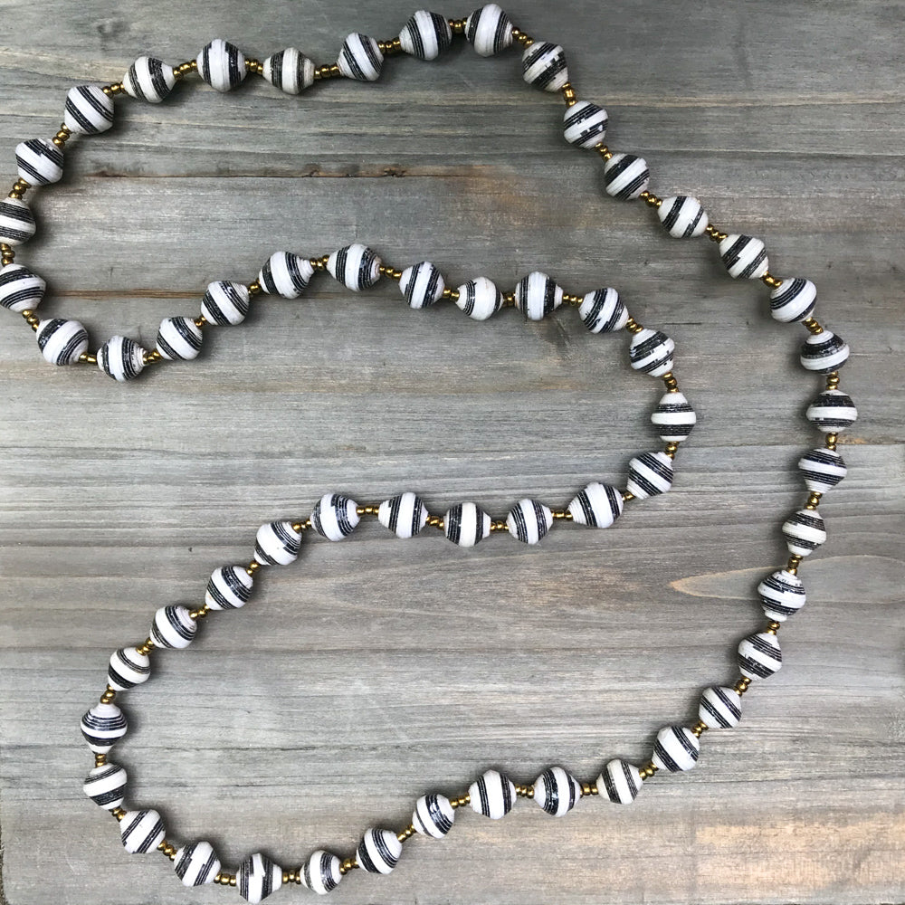 White and Black Paper Necklace